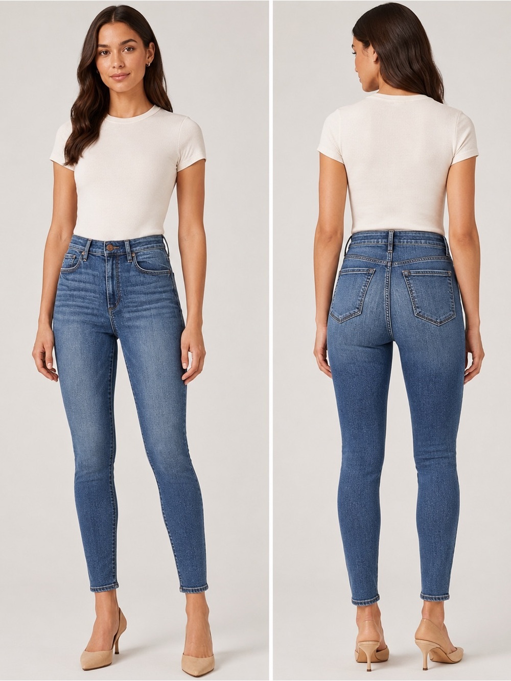 LOFT High-Rise Skinny Jeans in Medium Blue